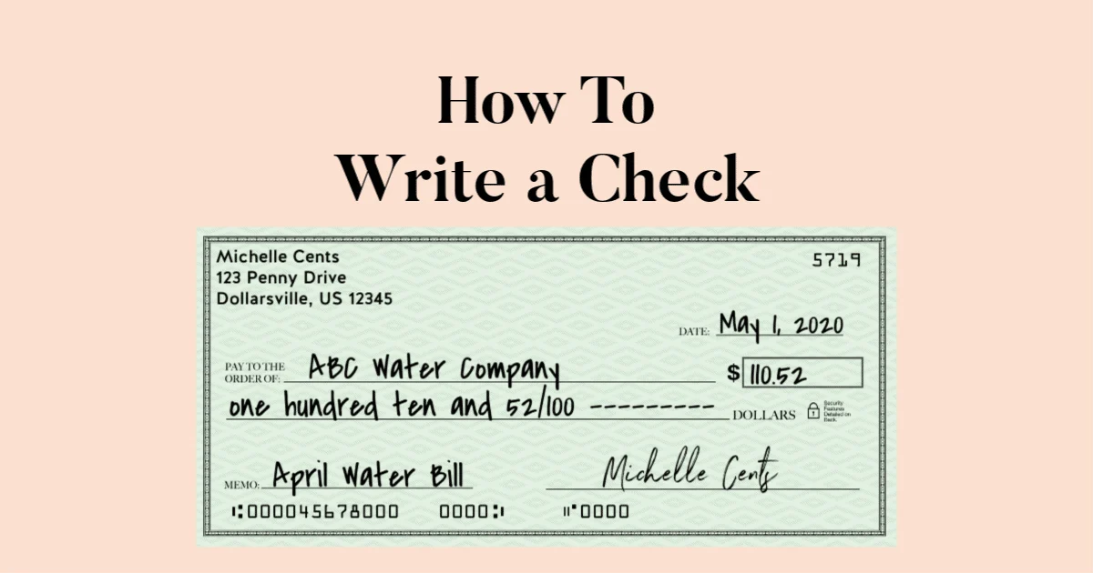 How to Write a Check with Cents